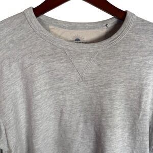 Faherty Organic Cotton Crewneck Pullover Sweatshirt Cropped Grey‎ Size Medium